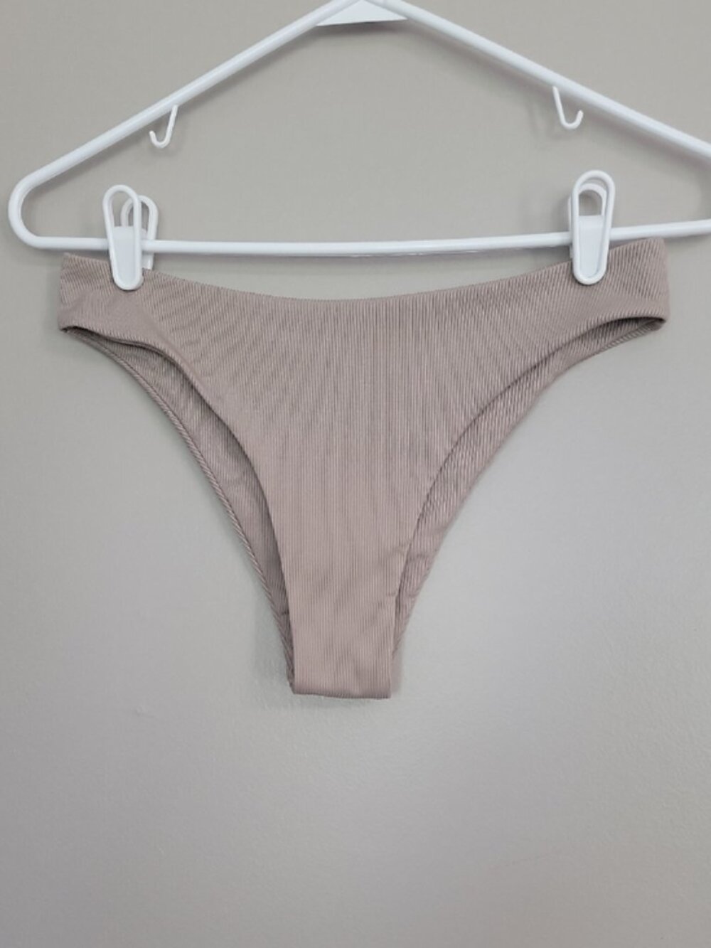Zaful Ribbed Light Brown Bikini Swimsuit Bottoms Size 6